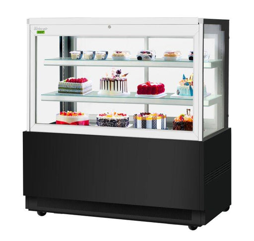 Turbo Air TBP60-54FN-B 59" Refrigerated Bakery Display Case, 3 Levels, Black Exterior, 115v - Donut-Equipment.com