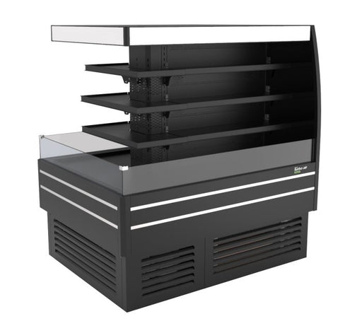 Turbo Air TIOM-48CSB-N 73" Square Island Open Air Merchandiser, 36 Cu. Ft., Self-Serve, Black, 220v - Donut-Equipment.com