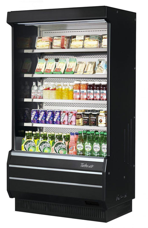 Turbo Air TOM-40B-SP-N 39 1/8" Vertical Open Air Cooler w/ (5) Levels – Black Exterior, 115v - Donut-Equipment.com