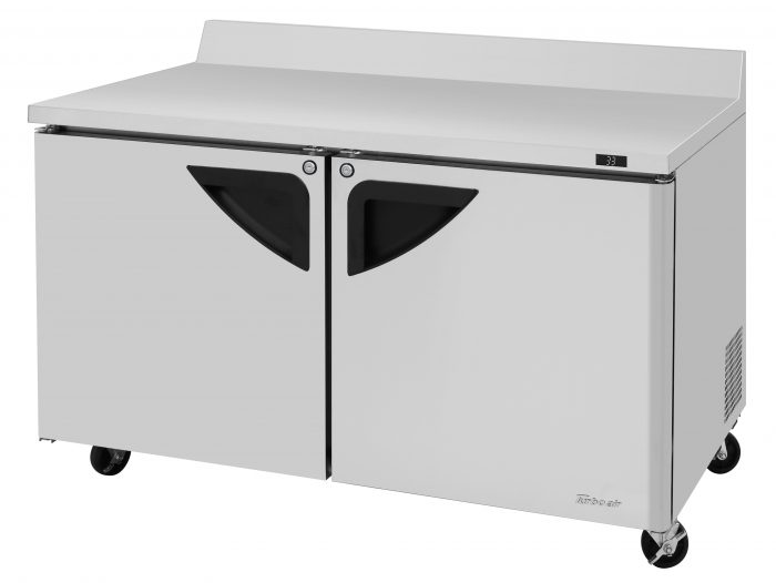 Turbo Air TWR-60SD-N 60 1/4" Super Deluxe Worktop Refrigerator w/ (2) Sections, 2 Solid Doors - Donut-Equipment.com