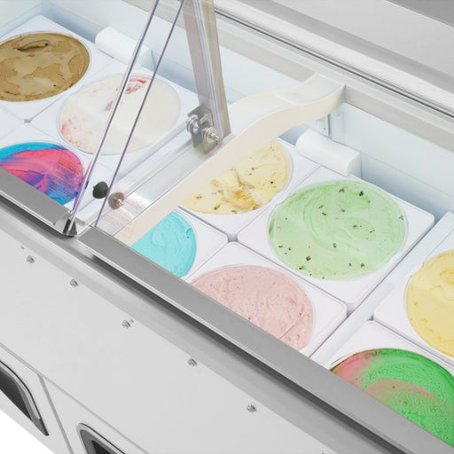 Turbo Air TIDC-91W-N 89" Stand-Alone Ice Cream Freezer w/ (16) 3 gal Tub Capacity - White, 115v - Donut-Equipment.com