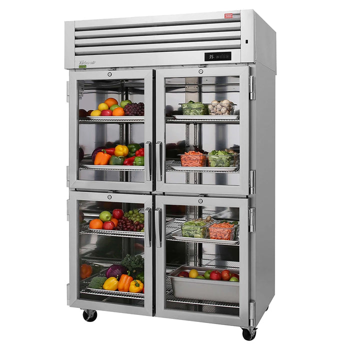 Turbo Air PRO-50-4R-GS-PT-N 51 3/4" Two Section Pass Thru Refrigerator, (4) Glass Doors, (4) Solid Doors, Left/Right Hinge, 115v