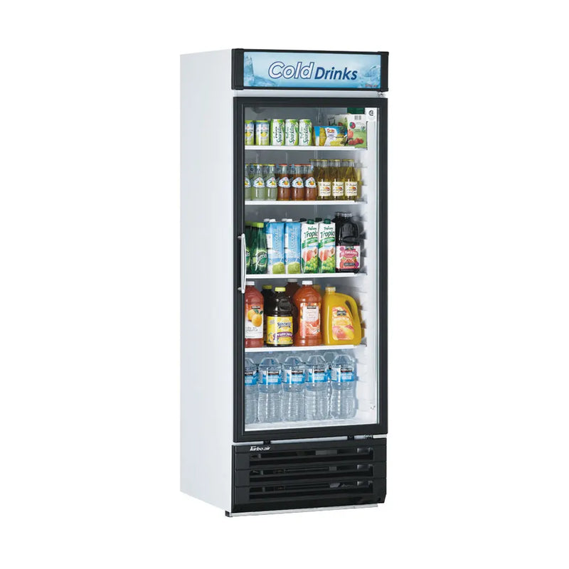 Turbo Air TGM-22RV-N6 29" TGM Series One Section Glass Door Merchandiser - (1) Right Hinge Door, White, 115v - Donut-Equipment.com
