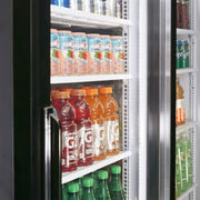 Turbo Air TGM-48RB-N 56" Series Two Section Glass Door Merchandiser - (2) Sliding Doors, Black, 115v - Donut-Equipment.com