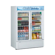 Turbo Air TGM-50RS-N 56" Two Section Glass Door Merchandiser - (2) Left/Right Hinge Doors, White, 115v - Donut-Equipment.com