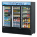 Turbo Air TGM-72RSB-N 78" Series Three Section Glass Door Merchandiser - (3) Left/Right Hinge Doors, Black, 115v - Donut-Equipment.com