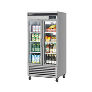 Turbo Air TSR-35GSD-N 39 1/2" Two Section Reach In Refrigerator, (2) Left/Right Hinge Glass Doors, 115v - Donut-Equipment.com