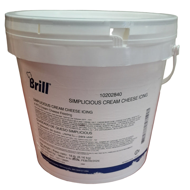 Brill Simplicious Cream Cheese Icing 18 lbs - Donut-Equipment.com
