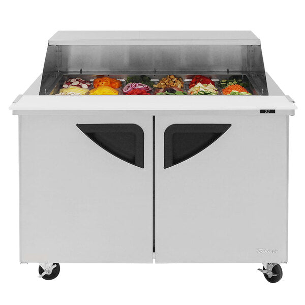 Turbo Air TST-48SD-18-N-SL 48" 2 Door Mega Top Sliding Lid Refrigerated Sandwich Prep Table - Donut-Equipment.com