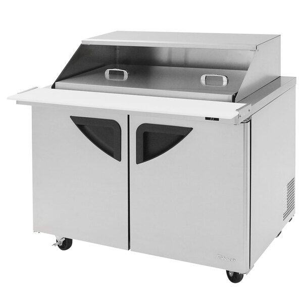 Turbo Air TST-48SD-18-N-SL 48" 2 Door Mega Top Sliding Lid Refrigerated Sandwich Prep Table - Donut-Equipment.com