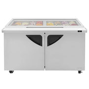 Turbo Air TST-60SD-24-N-GL 60" 2 Door Mega Top Hinged Glass Lid Refrigerated Sandwich Prep Table - Donut-Equipment.com