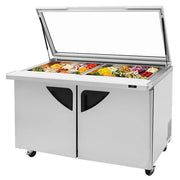 Turbo Air TST-60SD-24-N-GL 60" 2 Door Mega Top Hinged Glass Lid Refrigerated Sandwich Prep Table - Donut-Equipment.com