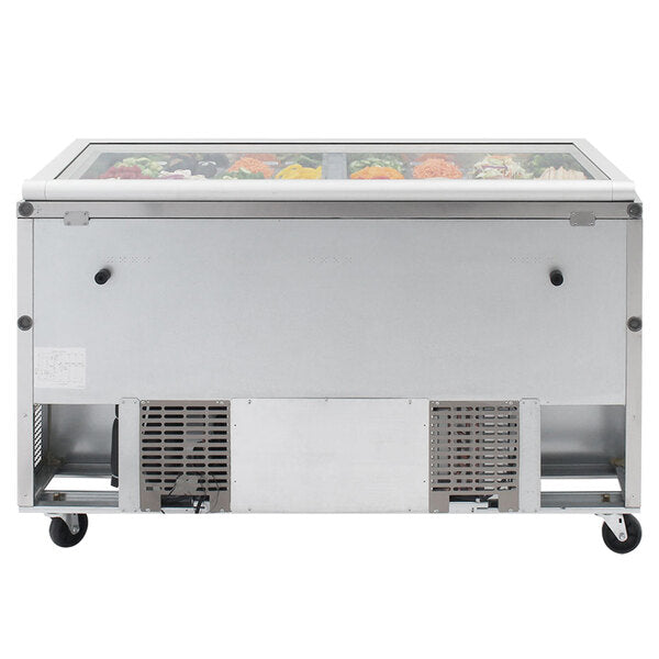 Turbo Air TST-60SD-24-N-GL 60" 2 Door Mega Top Hinged Glass Lid Refrigerated Sandwich Prep Table - Donut-Equipment.com