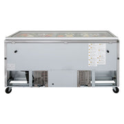Turbo Air TST-72SD-30-N-GL 72" 3 Door Mega Top Hinged Glass Lid Refrigerated Sandwich Prep Table - Donut-Equipment.com