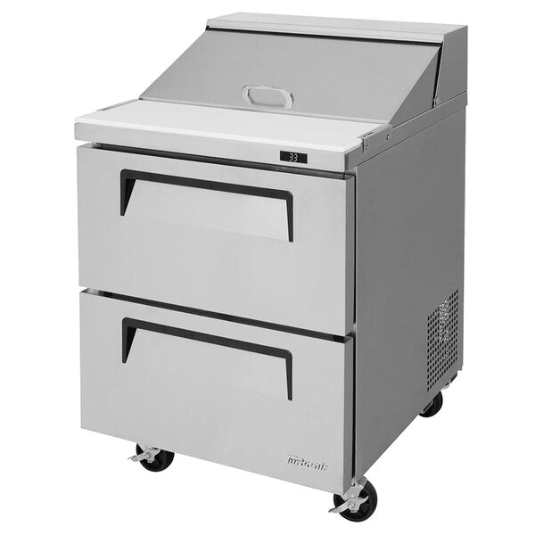 Turbo Air TST-28SD-D2-N 28" 2 Drawer Refrigerated Sandwich Prep Table - Donut-Equipment.com