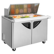 Turbo Air TST-48SD-18-N 48" 2 Door Mega Top Refrigerated Sandwich Prep Table - Donut-Equipment.com