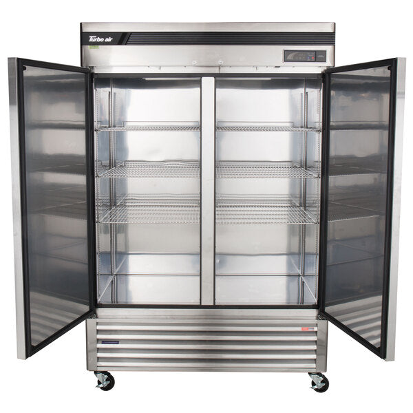 Turbo Air TSR-49SD-N6 Super Deluxe 54" Bottom Mounted Solid Door Reach-In Refrigerator with LED Lighting