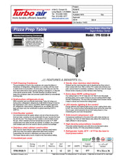 Turbo Air TPR-93SD-N 93" Super Deluxe Refrigerated Pizza Prep Table - Donut-Equipment.com