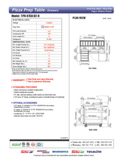 Turbo Air TPR-67SD-D2-N 67" Pizza Prep Table with 1 Door and 2 Drawers - Donut-Equipment.com