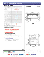 Turbo Air TPR-93SD-D2-N 93" Pizza Prep Table with 2 Doors and 2 Drawers - Donut-Equipment.com