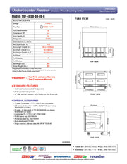 Turbo Air TUF-48SD-D4-FB-N 48 1/4" W Undercounter Freezer w/ 2 Sections, 4 Drawers & Front Breathing - Donut-Equipment.com