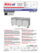 Turbo Air MUR-72-N 72 1/4" W Undercounter Refrigerator w/ 3 Sections & 3 Solid Doors - Donut-Equipment.com