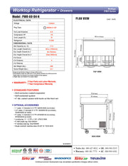 Turbo Air PWR-60-D4-N 60 1/4" Worktop Refrigerator w/ 2 Sections, 4 Drawers - Donut-Equipment.com
