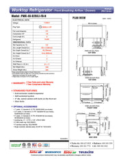 Turbo Air PWR-48-D2R(L)-FB-N 48 1/4" Worktop Refrigerator w/ (2) Sections, 2 Drawers & 1 Solid Door, Front Breathing - Donut-Equipment.com
