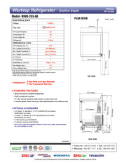 Turbo Air MWR-20S-N6 M3 Series 20" Shallow Depth Undercounter Worktop Refrigerator w/ (1) Section, 1 Solid Door - Donut-Equipment.com