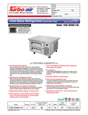 Turbo Air TCBE-36SDR-E-N6 41 5/8" Super Deluxe Chef Base w/ (2) Drawers - 115v - Donut-Equipment.com