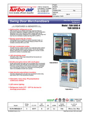 Turbo Air TGM-50RSB-N 56" Series Two Section Glass Door Merchandiser - (2) Left/Right Hinge Doors, Black, 115v - Donut-Equipment.com