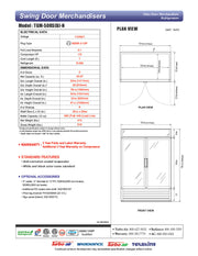 Turbo Air TGM-50RSB-N 56" Series Two Section Glass Door Merchandiser - (2) Left/Right Hinge Doors, Black, 115v - Donut-Equipment.com