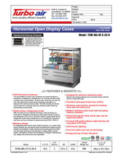 Turbo Air TOM-48L-UF-S-3S-N 46 3/4" Stainless Steel Low Profile Horizontal Open Air Cooler w/ (3) Levels – Ultra Front Merchandiser, 115v - Donut-Equipment.com