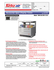 Turbo Air TOM-36L-UFD-S-1S-N 34 3/4" Stainless Steel Low Profile Horizontal Open Air Cooler w/ (1) Level – Ultra Front Deluxe Merchandiser, 115v - Donut-Equipment.com