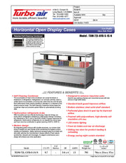 Turbo Air TOM-72L-UFD-S-1S-N 70 3/4" Stainless Steel Low Profile Horizontal Open Air Cooler w/ (1) Level – Ultra Front Deluxe Merchandiser, 220v/1ph - Donut-Equipment.com