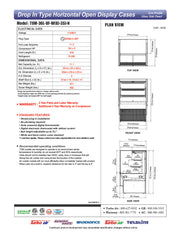 Turbo Air TOM-36L-UF-B-3SI-N 35 7/8" Drop-In Horizontal Open Air Cooler w/ (3) Levels – Black Exterior, 115v - Donut-Equipment.com
