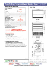 Turbo Air TOM-48L-UF-S-3SI-N 48" Stainless Steel Drop-In Refrigerated Open Display Case Merchandiser w/ (3) Levels, 115v - Donut-Equipment.com
