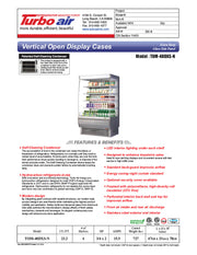 Turbo Air TOM-48DXS-N 48" Stainless Steel Extra Deep Vertical Open Display Case with (5) Levels, 115v - Donut-Equipment.com