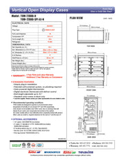Turbo Air TOM-72DXB-SP-N 68 3/4" Black Extra Deep Vertical Open Air Cooler w/ Solid Side Panels, (5) Levels, 220v/1ph - Donut-Equipment.com