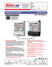Turbo Air TOM-60SEW-N 64" White Narrow Depth Vertical Open Air Cooler / Air Curtain Display Case with (5) Levels, 115v - Donut-Equipment.com