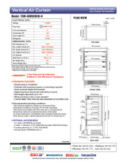 Turbo Air TOM-40MSEW-N 39 3/8" White Narrow Depth Vertical Open Air Cooler / Air Curtain Display Case with (4) Levels, 115v - Donut-Equipment.com