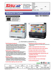 Turbo Air TOM-75MSEW-N 75 1/2" White Narrow Depth Vertical Open Air Cooler / Air Curtain Display Case with (4) Levels, 220v - Donut-Equipment.com