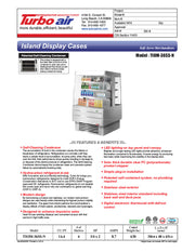Turbo Air TIOM-36SS-N 39 3/8" Stainless Steel Vertical Island Open Air Cooler with (4) Levels, 220v/1ph - Donut-Equipment.com
