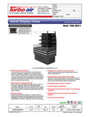Turbo Air TIOM-48CB-N 48" Black Square Glass Island Display Case – Open Air Merchandiser, 220v - Donut-Equipment.com