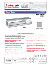 Turbo Air SAK-50R-N 50" Stainless Steel Curved Glass Refrigerated Display/Sushi Case - Right Side Compressor - Donut-Equipment.com