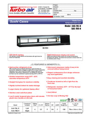 Turbo Air SAS-70R-N 70" Straight Glass Refrigerated Food/Sushi Case - Right Side Compressor - Donut-Equipment.com