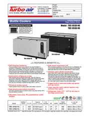 Turbo Air TBC-65SB-N6 65" Forced Air Bottle Cooler - Holds (528) 12 oz Bottles, Stainless Interior, 115v - Donut-Equipment.com