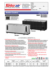 Turbo Air TBC-95SB-N 95" Forced Air Bottle Cooler - Holds (912) 12 oz Bottles, Black Laminated Exterior, 115v - Donut-Equipment.com