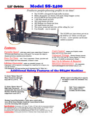 Lil Orbits Electric Model SS-2400 with HP14S Small Hopper 560 per Hour - Donut-Equipment.com