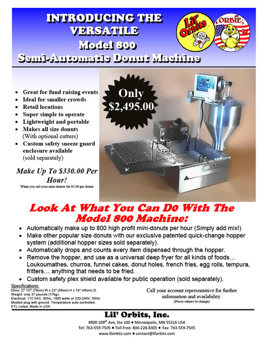 Lil' Orbits Semi-Automatic Model 800 - Donut-Equipment.com